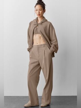 ALO high waist pursuit trouser gravel small